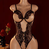 Porn Women Sexy Open Bra Strap Lingerie Lace Night Dress Underwear Black Erotic Babydoll Sleepwear Backless Nightwear Chemises