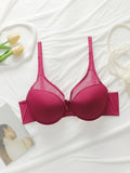 Women's sexy lace butterfly bra with steel rims gathered push ups breathable shoulder straps adjustable and comfortable bra U033