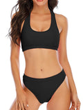 2026 Sporty Bikinis Solid Padded Swimsuit Women Vintage Swimwear Female Bathers Bathing Swimming Swim Suit Beachwear