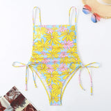 2026 Floral String One Piece Swimsuit Backless Sexy Swimwear Women Bathing Suit Female Swimming Summer Beachwear Bodysuit