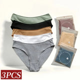 3Pcs/Set Women Panties Low Waist Briefs Women Cotton Panty Female Underpants Comfort Underwear Sexy Lingerie M-XL
