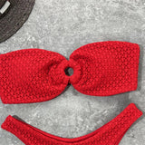 Sexy Wrinkled Bandeau Strapless Bikini Women Swimwear Female Swimsuit Two-Pieces Bikini Set Bather Bathing Suit Swim Lady V3367L