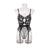 Toucheart Lace Sexy Skinny Babydoll Bodysuit Embroidery Erotic Private Adult Suit Solid Color Patchwork High Waisted Sexy Set