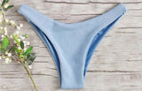 New Bikini Bottoms Women's Swimsuit Low Waisted Bottom Solid Red Swimwear Thong Beachwear Brazilian Bathing Suit Summer