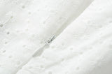 Foridol Bowknot White Summer Women's Dresses 2025 Square Collar Cotton Hollow Out Short Dress New in Vintage Beach Dress