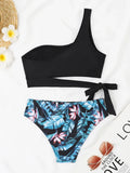 One Shoulder Bikini Set Sexy 2025 Swimsuit Women Solid Padded Swimwear Female Bathers Bathing Swimming Swim Suit Beachwear