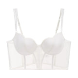 ja-dhāb / mu-thīr Kawaii Voom French Fishbone Bra Set Push up Bustier G-string Large Chest Slimming Anti-Sagging Lingerie Women