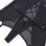 Summer new women's sexy strappy see-through mesh lingerie four-piece set Women's Pajama Lace Underwear Set Intimates 2025