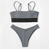 ZTVitality Solid Wrinkles High Waist Bikini 2022 New Padded Lace Up Swimsuit Sexy Swimwear Women Brazilian Bathing Suit Biquini
