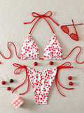 Triangle Halter Thong Bikinis 2026 Women Sexy Printed Swimsuit Floral String Swimwear Female Bathers Bathing Swimming Swim Suit