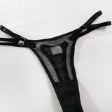 Toucheart Sexy Floral Embroidery Underwear Steel Ring Bra Lace Mesh Sexy Webbing Hollow Waistband Hanging Erotic Lingerie Suit