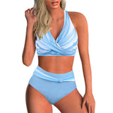 Vintage Hot Pink Gradient Tankini Set 2026 Women Bikini Cross Push Up High Waist Swimsuit Beach Bathing Suit Two Piece Swimwear