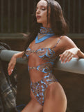 Bandeau Cut-out Swimsuit Women One Piece Swimwear With Headscarf Luxury Lady Bathing Suit Fashion Mujer Beachwear Female Outfit