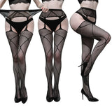 One Piece Pants Sexy lingerie Women Plus Size Tights Stamping Diamonds Crotchless Pantyhose Mesh Hollow Out Legging Stockings