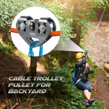 Cable Trolley Caving Trolley Pulley Trolley Lixada 30kN Cable Trolley Pulley with Ball Bearing Climbing Caving Aloft Work