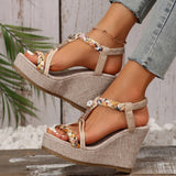 Women Wedges Sandals  Summer Fashion Designer Shoes for Women High Quality Platform Sandals Casual Outdoor Sandals Women