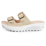 2021New Women Sandals Wedges Sandals Ladies Open Toe Round Toe Buckle Black Yellow White Platform Sandals Shoes