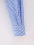Foridol Stripes Crop Top+shirt 2 Pcs Outfits Women Casual Summer Autumn Casual Set Blue Matching Set Shorts Set Female Suit