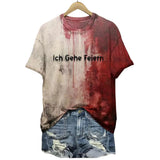 Halloween Bloody Shirt For Women Funny O Neck Short Sleeve Halloween Blood Clothes Gift Blood Short Sleeve Sports Shirts