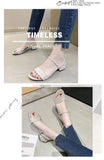 Women Sandals Chunky Heels Slides Summer 2026 Elegant Shoes Women Slipper Big Size 34-42 Fashion Summer Sandal Women