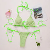 DEKA Brazilian Cross Bandage Bikini Set Women Lover Swimsuit Halter Swimwear Push Up Bikini Beachwear Sexy Bathing Suit