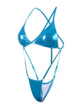 Sexy Extreme String Monokini Micro Bikini Swimsuit Women Shiny Y2K Swimwears Beach Trikini Backless Bathing Suit Vacation Outfit