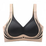 Women's V-Neck Seamless Push-Up Bra with Anti-Spill Design 4 Colors Anti-sagging Lift-up Bras Plus Size Comfort Lingerie M-4XL