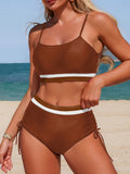 2026 Drawstring Strappy Bikinis Padded Swimsuit Women High Waist Swimwear Female Bathers Bathing Swimming Swim Suit Beachwear