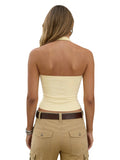Summer Women's Button Front Decor Halter Tops Sleeveless Tank Tops Solid Color Slim Fit Vest Summer Daily Casual Gothic Sexy