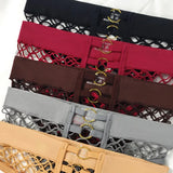 Hollow Mesh Sexy Women's Panties Solid Color Mid High Waist Fishnet Lingerie Ladies Hollow Out Transparent Elasticity Briefs
