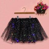 Women's Tulle Skirt Star Sequined Short Tutu Skirt Fancy Ballet Dancewear Party Costume Ball Gown Led Light Luminous Mini Skirts