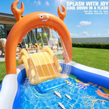 Backyard Toddler Pool With Water Slide Sprinkler Inflatable Play Center