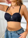 French Lace Push-Up Bra for Women Low-Back Invisible Beauty Back Sexy Bras Comfortable women's underwear