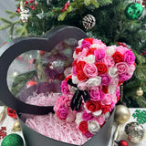 Rose Bear Gift 25cm Artificial Teddy Rose Bear with Box