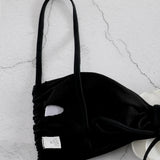 Sexy 3D Flower Micro Bikini 2024 Women Black White Patchwork Push Up Swimsuit Biquini Summer Bathing Suit Triangle Mini Swimwear