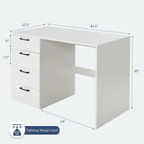 XIUWO Desk With Four Drawers Modern Writing Station