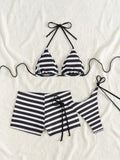 DEKA New Arrival Triangle Striped Bikini Set Women Shorts Swimsuit Micro Swimwear Bathing Suit Brazilian Biquini Sexy Beach Wear