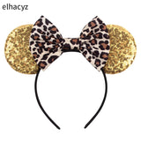 2025 Chic Disney Embroidery Sequin Minnie Ears Headband DOT Bow Hairband Girls Women Party Head Wear Kids DIY Hair Accessories