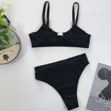 Snakeskin Female Swimsuit High Waist Bikini Women Swimwear Two-pieces Bikini Set Hollow Out Bather Bathing Suit Swim Beachwear