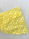 Women Yellow flower Bikinis Sets Three Pieces with Perspective Mesh Cover Skirt Halter String Swimsuit Bathing Suit Biquini