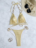 DEKA Diamond chain Bikini Set High Waist Golden Printed Women Swimwear Push Up Bikinis Swimsuit Female Biquini Bathing Suit
