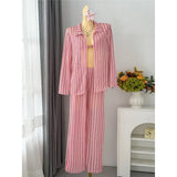 4PCS Striped With Long Sleeve Pants Bikini Female Swimsuit Women Swimwear Bather Bathing Suit Swim Four-pieces Bikini set K8072