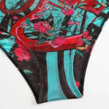 S - XXL 3PCS New Printed Long Sleeve With Pants Sarong Women Swimwear One Piece Swimsuit Female Bather Bathing Suit Swim K7180