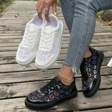 Summer Hollow Sneakers Women Flower Design Mesh Casual Sneakers For Woman Sports Shoes Comfy Breathable Women's Skateboard Shoes