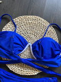 Sexy 3D Flower Bikini Set 2026 Women Black White V Wire Underwired Micro Mini Swimsuit Beach Bathing Suit Pleate Thong Swimwear