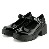2026 Plus Size 44 Sweet Violet Mary Janes Pumps Gothic Black Red 6cm Square Heels Cute Lolita Platform Shoes Women