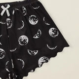Women Pajamas Sleepwear Pajama Set Sports Camisole And Shorts Pink Moon And Planet Print Summer Soft Comfortabl Casual