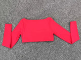 Women Crop Tops Yoga T-shirts Solid Sports Top Long Sleeve Running Shirts Quick Dry Fitness Gym Sport Gymwear