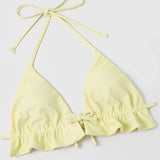 3 Pieces Solid Bikini 2026 Women & Beach Skirt Swimwear Female Halter Swimsuit Beachwear Bathers Bathing Swimming Swim Suit