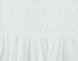 Foridol White Summer Linen Women Blouse Off Shoulder Lantern Sleeve Short Blouse Top 2025 Spring Smocked Pelpum Top New
